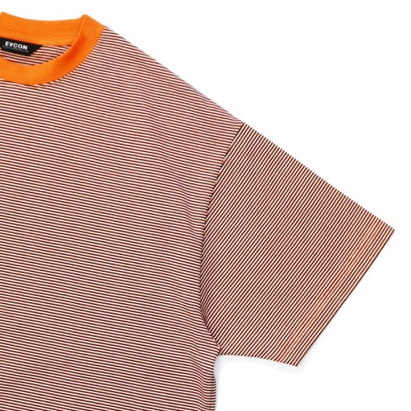 画像4: EVCON（エビコン）MARCERIZATION BORDER WIDE S/S TEE（マーセリゼーションボーダーワイドショートスリーブTシャツ） / ORANGE（オレンジ） (4)