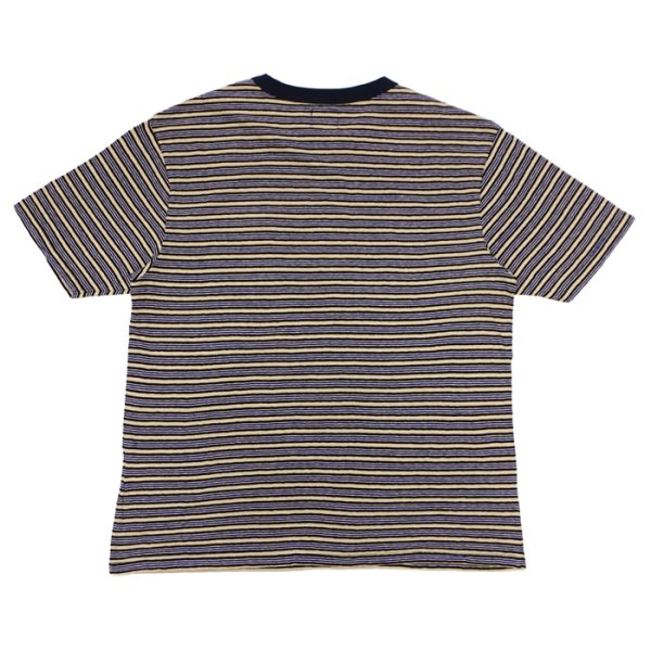 画像2: felco（フェルコ） S/S Crew Pocket Tee（S/SクルーポケットTシャツ）”OLD PAPER STRIPE" / Blue Beige×Black Stripe（ブルーベージュ×ブラックストライプ） (2)