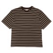 画像1: KAPTAIN SUNSHINE（キャプテンサンシャイン）Hard Twisted Stripe Jersey SS Tee（ハードツイステッドストライプジャージーショートスリーブTee）"HARD TWISTED COTTON BORDER JERSEY" / Brown Wide Stripe（ブラウンワイドストライプ） (1)