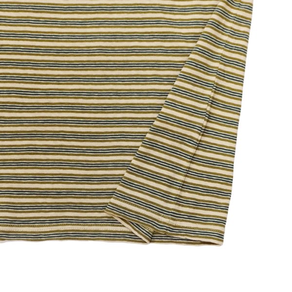 画像5: felco（フェルコ） S/S Crew Pocket Tee（S/SクルーポケットTシャツ）”OLD PAPER STRIPE" / Green Beige×Olive Stripe（グリーンベージュ×オリーブストライプ） (5)
