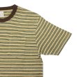 画像4: felco（フェルコ） S/S Crew Pocket Tee（S/SクルーポケットTシャツ）”OLD PAPER STRIPE" / Green Beige×Olive Stripe（グリーンベージュ×オリーブストライプ） (4)