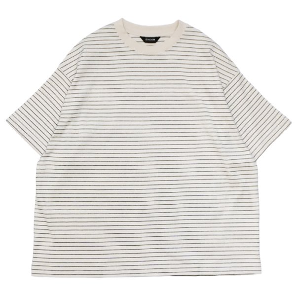 画像1: EVCON（エビコン）BORDER WIDE S/S TEE（ボーダーワイドショートスリーブTシャツ） / Ivory（アイボリー） (1)