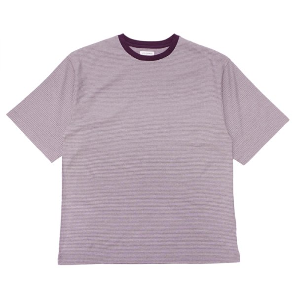 画像1: KAPTAIN SUNSHINE（キャプテンサンシャイン）Hard Twisted Stripe Jersey SS Tee（ハードツイステッドストライプジャージーショートスリーブTee）"HARD TWISTED COTTON BORDER JERSEY" / Grey Multi Stripe（グレーマルチストライプ） (1)