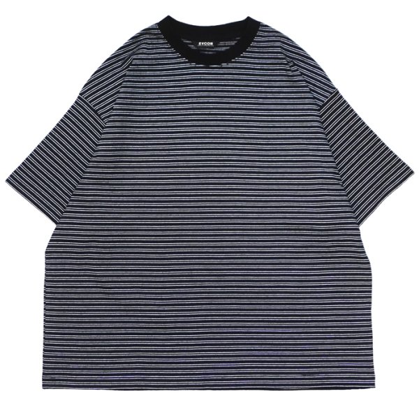 画像1: EVCON（エビコン）BORDER WIDE S/S TEE（ボーダーワイドショートスリーブTシャツ） / Black（ブラック） (1)