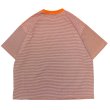 画像2: EVCON（エビコン）MARCERIZATION BORDER WIDE S/S TEE（マーセリゼーションボーダーワイドショートスリーブTシャツ） / ORANGE（オレンジ） (2)
