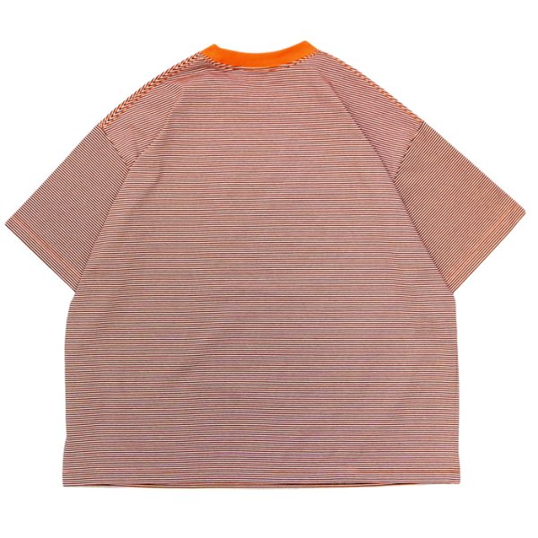 画像2: EVCON（エビコン）MARCERIZATION BORDER WIDE S/S TEE（マーセリゼーションボーダーワイドショートスリーブTシャツ） / ORANGE（オレンジ） (2)