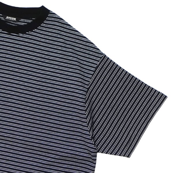 画像4: EVCON（エビコン）BORDER WIDE S/S TEE（ボーダーワイドショートスリーブTシャツ） / Black（ブラック） (4)