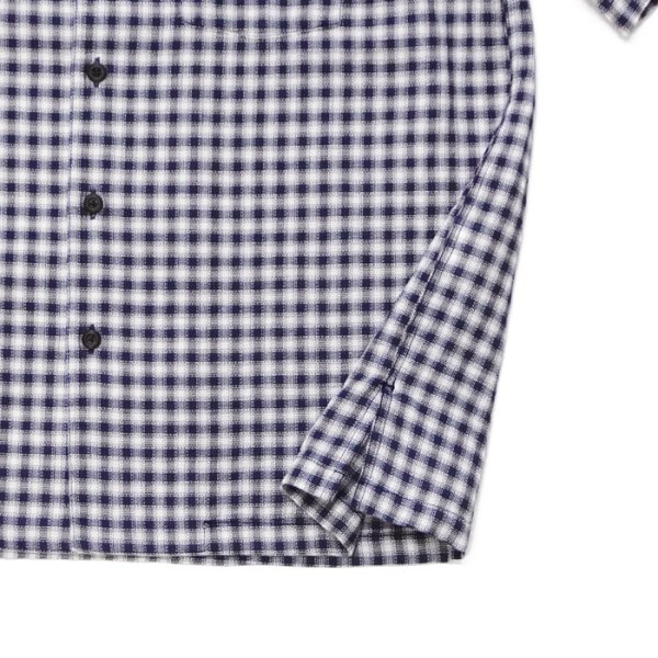 画像4: SERO（セロ）Dobby Omble SS Open Collar Shirt（ドビーオンブレショートスリーブオープンカラーシャツ） / Navy（ネイビー） (4)
