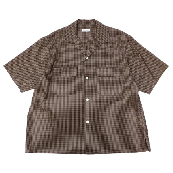 画像1: KAPTAIN SUNSHINE（キャプテンサンシャイン）Summer Wool Open Collar SS Shirt（サマーウールオープンカラーショートスリーブシャツ）/ Khaki Plaid（カーキチェック） (1)