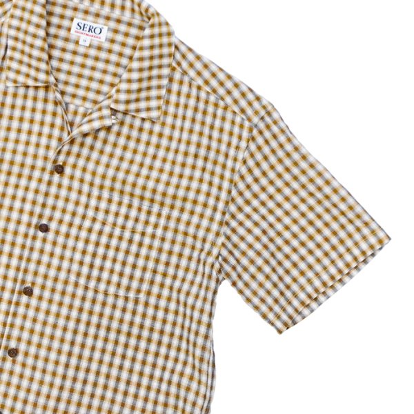 画像4: SERO（セロ）Dobby Omble SS Open Collar Shirt（ドビーオンブレショートスリーブオープンカラーシャツ） / Mustard（マスタード） (4)
