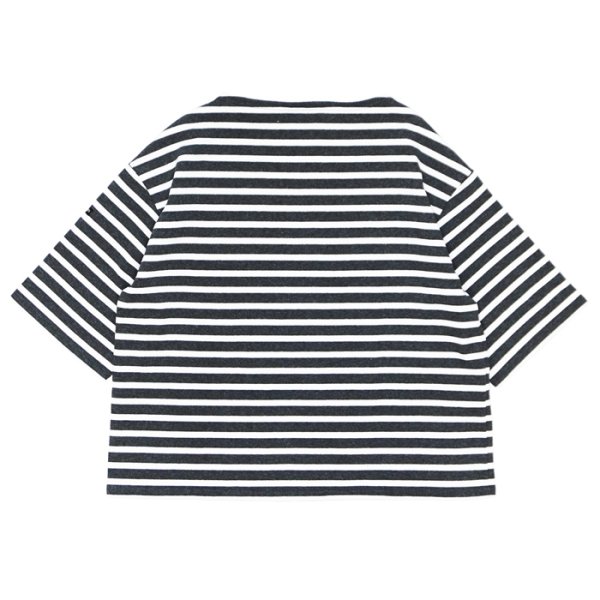 画像2: SAINT JAMES（セントジェームス）TEE LOOSE（五分袖ドロップショルダー）"Women” / ACIRE×NEIGE（杢チャコール×ホワイト） (2)