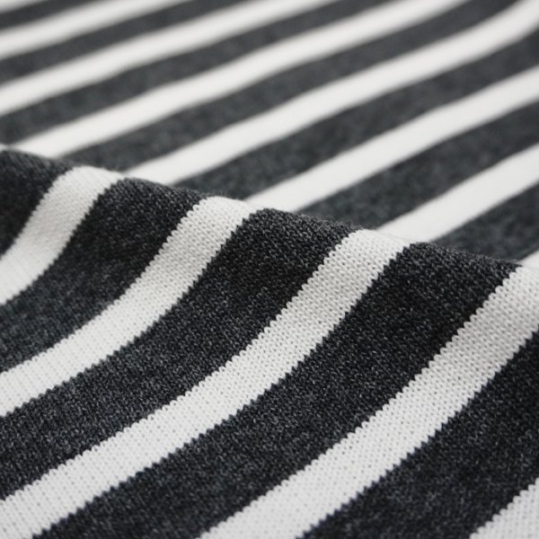 画像6: SAINT JAMES（セントジェームス）TEE LOOSE（五分袖ドロップショルダー）"BORDER" / ACIRE×NEIGE（杢チャコール×ホワイト） (6)