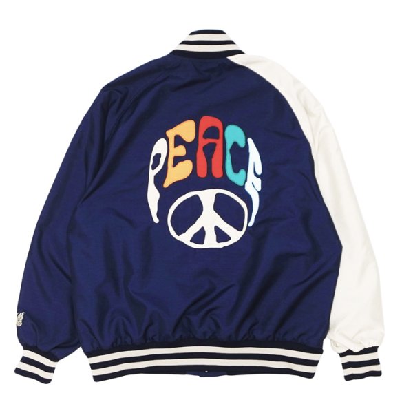 画像2: NEEDLES（ニードルズ）Stadium Jacket（スタジアムジャケット）"Poly Shantung" / Navy（ネイビー） (2)