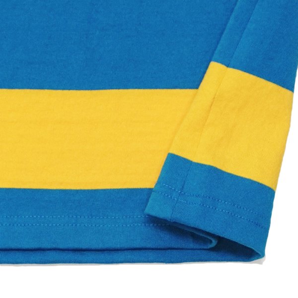 画像5: BARBARIAN（バーバリアン）Light Weight Rugby Collar Shirt S/S（ライトウェイト ラグビーカラーシャツS/S） / Gold×Cyan（ゴールド×シアン） (5)