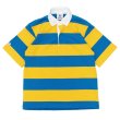 画像1: BARBARIAN（バーバリアン）Light Weight Rugby Collar Shirt S/S（ライトウェイト ラグビーカラーシャツS/S） / Gold×Cyan（ゴールド×シアン） (1)