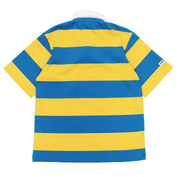 画像2: BARBARIAN（バーバリアン）Light Weight Rugby Collar Shirt S/S（ライトウェイト ラグビーカラーシャツS/S） / Gold×Cyan（ゴールド×シアン） (2)