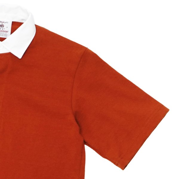 画像4: BARBARIAN（バーバリアン）Light Weight Rugby Collar Short Sleeve Shirt（ライトウエイトラグビーカラーショートスリーブシャツ）"SOLID" / Rust（ラスト） (4)