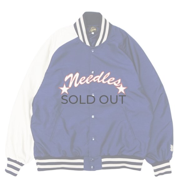 画像1: NEEDLES（ニードルズ）Stadium Jacket（スタジアムジャケット）"Poly Shantung" / Navy（ネイビー） (1)
