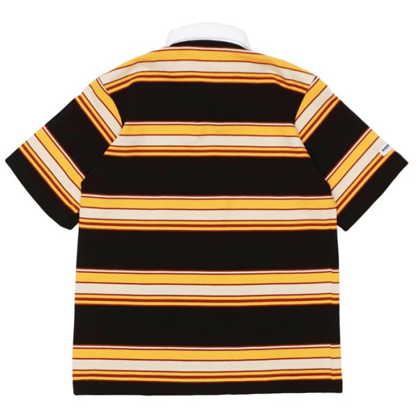 画像2: BARBARIAN（バーバリアン）Light Weight Rugby Collar Shirt S/S（ライトウェイト ラグビーカラーシャツS/S） / RUST×U,GOLD×Tangerine×Brown（ラスト×ゴールド×タンジェリン×ブラウン） (2)