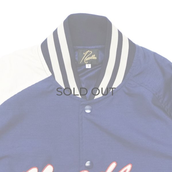 画像4: NEEDLES（ニードルズ）Stadium Jacket（スタジアムジャケット）"Poly Shantung" / Navy（ネイビー） (4)