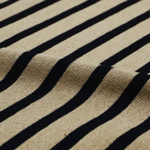 画像6: SAINT JAMES（セントジェームス）OUESSANT SHORT SLEEVE（ウエッソンショートスリーブ）"BORDER" / HAMAC×NOIR（ダークベージュ×ブラック） (6)