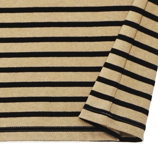 画像5: SAINT JAMES（セントジェームス）OUESSANT SHORT SLEEVE（ウエッソンショートスリーブ）"BORDER" / HAMAC×NOIR（ダークベージュ×ブラック） (5)