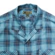 画像3: Nigel Cabourn（ナイジェル・ケーボン）OPEN COLLAR SHIRT（オープンカラーシャツ）"RAYON CHECK / BLUE（ブルー） (3)
