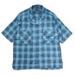 画像1: Nigel Cabourn（ナイジェル・ケーボン）OPEN COLLAR SHIRT（オープンカラーシャツ）"RAYON CHECK / BLUE（ブルー） (1)