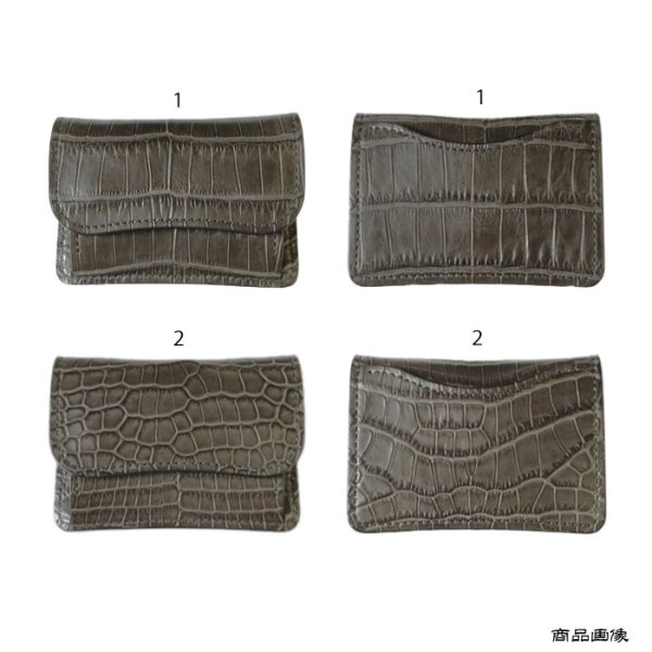 画像8: WILD SWANS（ワイルドスワンズ）TONGUE（タング）マルチコインケース/グレー"POROSUS（ポロサス）"×ブラック"サドルプルアップ" (8)