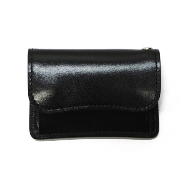 画像1: WILD SWANS（ワイルドスワンズ）TONGUE(EYELET)（タング アイレット）マルチコインケース"サドルプルアップ"/Black（ブラック） (1)