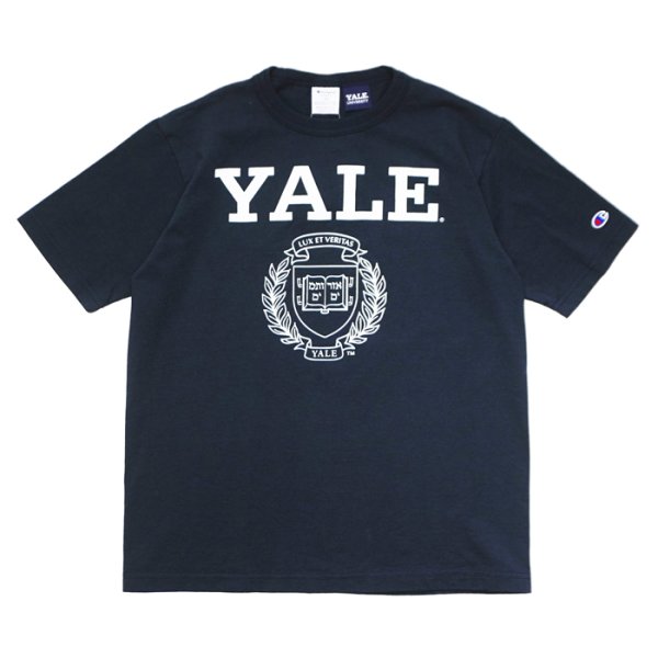 画像1: Champion（チャンピオン）T1011 US Print T-Shirt・Made in USA（ティーテンイレブンUSプリントTシャツ）"YALE" / Navy（ネイビー） (1)