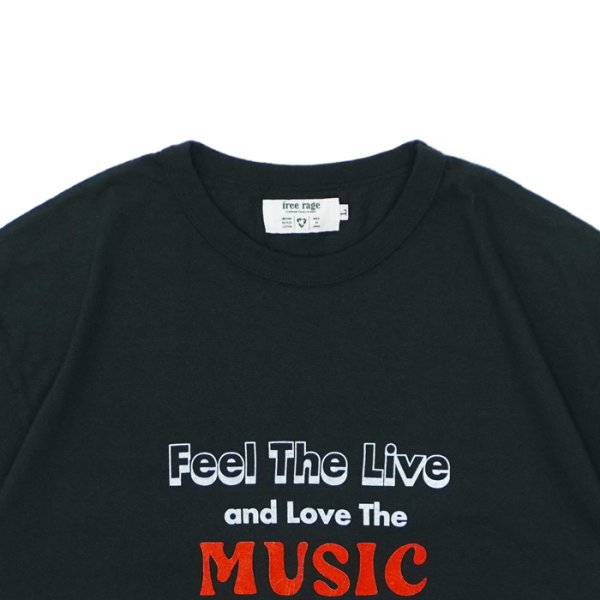 画像5: free rage（フリーレイジ）リサイクルコットンプリントTee "Music" / White（ホワイト）・Sumi（スミクロ） (5)