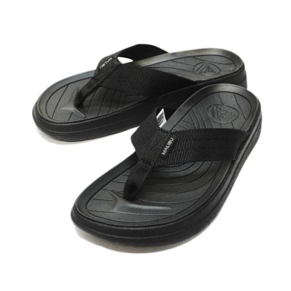 画像2: MALIBU SANDALS（マリブサンダルズ）SURFRIDER（サーフライダー）"POLYESTER" / Black×Black（ブラック×ブラック） (2)