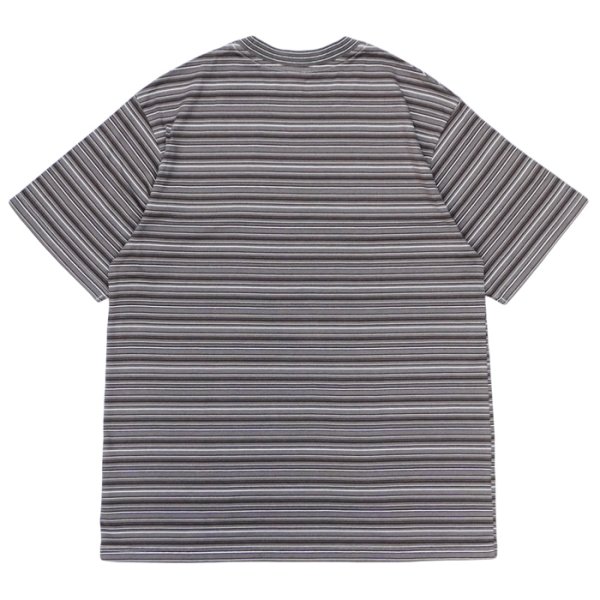 画像2: Yonetomi NEW BASIC（ヨネトミニューベーシック）GARMENT DYE RANDOM BOREDER T-SHIRT（ガーメントダイランダムボーダーTシャツ）/ Gray（グレー） (2)