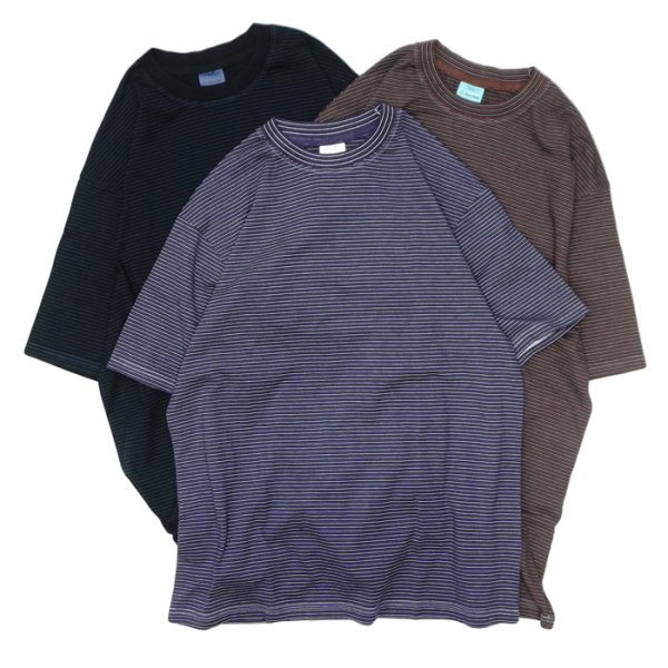 画像1: Yonetomi NEW BASIC（ヨネトミニューベーシック）GARMENT DYE BORDER T-SHIRT（ガーメントダイボーダーTシャツ）/ 3Color（全3色展開） (1)