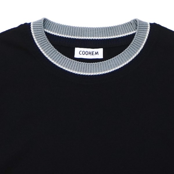 画像4: COOHEM（コーヘン）KNIT SIDELINE T-SHIRT（ニットサイドラインTシャツ）/ Black（ブラック） (4)