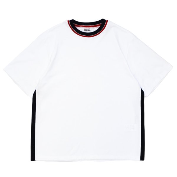 画像1: COOHEM（コーヘン）KNIT SIDELINE T-SHIRT（ニットサイドラインTシャツ）/ White（ホワイト） (1)