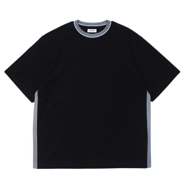 画像1: COOHEM（コーヘン）KNIT SIDELINE T-SHIRT（ニットサイドラインTシャツ）/ Black（ブラック） (1)