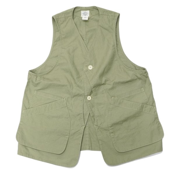 画像1: Post O'Alls（ポストオーバーオールズ）DEE Vest（ディー・ベスト）"Hemp Cotton Poplin" / Sage（セージ）※Mサイズのみ (1)
