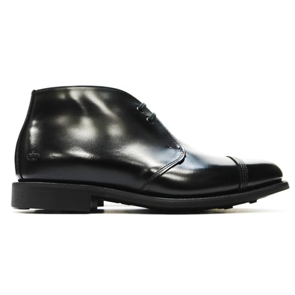 画像1: SANDERS（サンダース）Military 2Tie Chukka Boot（ミリタリー2タイチャッカブーツ）"Polished Leather" / Black（ブラック） (1)