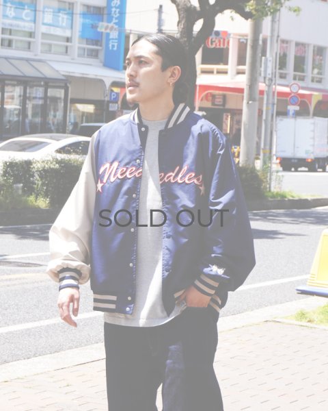 画像8: NEEDLES（ニードルズ）Stadium Jacket（スタジアムジャケット）"Poly Shantung" / Navy（ネイビー） (8)