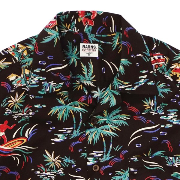 画像3: BARNS OUTFITTERS （バーンズアウトフィッターズ） ALOHA SHIRT （アロハシャツ）/ Brown（ブラウン） (3)