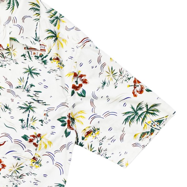 画像4: BARNS OUTFITTERS （バーンズアウトフィッターズ） ALOHA SHIRT （アロハシャツ）/ White（ホワイト） (4)