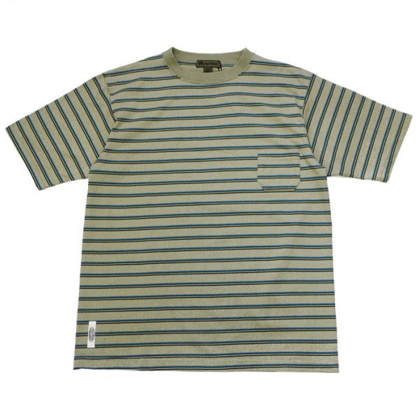 画像1: Nigel Cabourn（ナイジェル・ケーボン）7.8oz BORDER HALF SLEEVE T-SHIRT（7.8ozボーダーハーフスリーブTシャツ）/ GREEN（グリーン） (1)