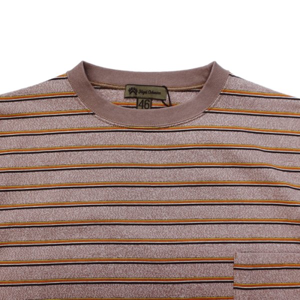 画像3: Nigel Cabourn（ナイジェル・ケーボン）7.8oz BORDER HALF SLEEVE T-SHIRT（7.8ozボーダーハーフスリーブTシャツ）/ L,BROWN（ライトブラウン） (3)