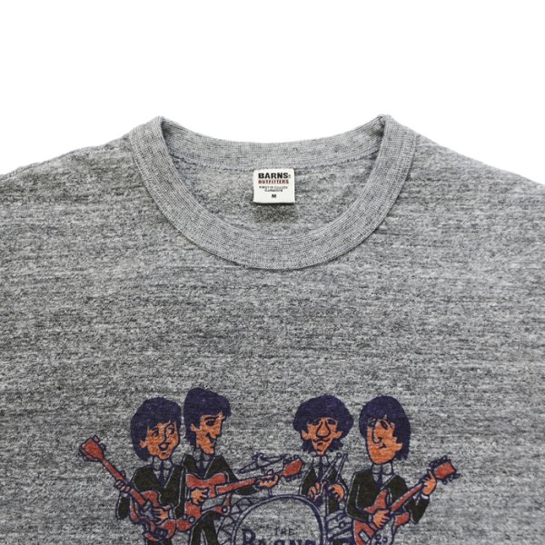 画像5: BARNS OUTFITTERS (バーンズアウトフィッターズ) "STANDARD" TSURI-AMI Crew Print T-Shirt (吊り編みクループリントTシャツ) / White（ホワイト）・Grey (グレー) (5)