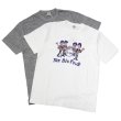 画像1: BARNS OUTFITTERS (バーンズアウトフィッターズ) "STANDARD" TSURI-AMI Crew Print T-Shirt (吊り編みクループリントTシャツ) / White（ホワイト）・Grey (グレー) (1)
