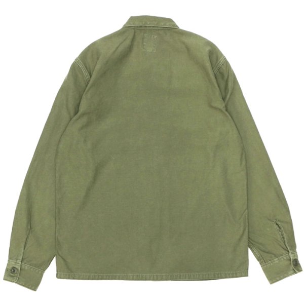 画像2: F.O.B FACTORY（エフオービーファクトリー）FATIGUE SHIRT JACKET（ファティーグシャツジャケット）"Vatdye Back Sateen" / Olive（オリーブ） (2)