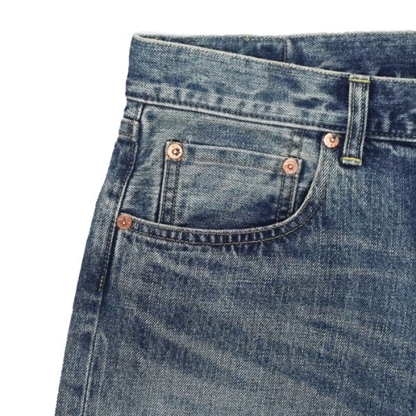 画像4: F.O.B FACTORY（エフオービーファクトリー）SELVEDGE 66 DENIM 5P（セルヴィッチ66デニム5P）"13oz Selvedge Denim" / Used（ユーズド加工）【裾上げ無料】 (4)