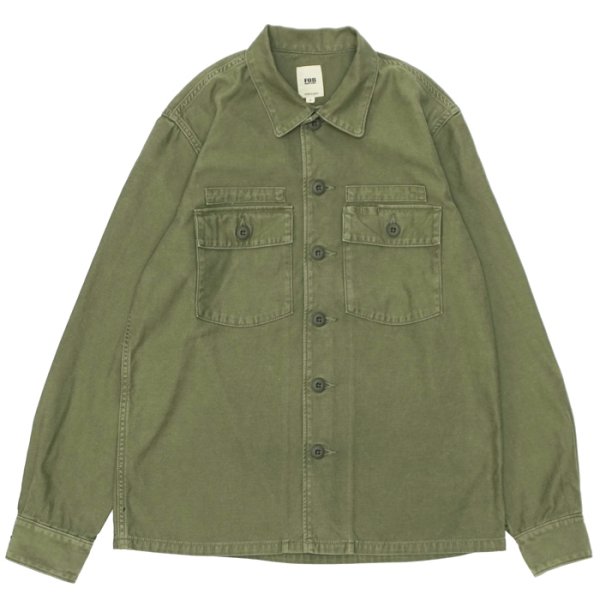 画像1: F.O.B FACTORY（エフオービーファクトリー）FATIGUE SHIRT JACKET（ファティーグシャツジャケット）"Vatdye Back Sateen" / Olive（オリーブ） (1)
